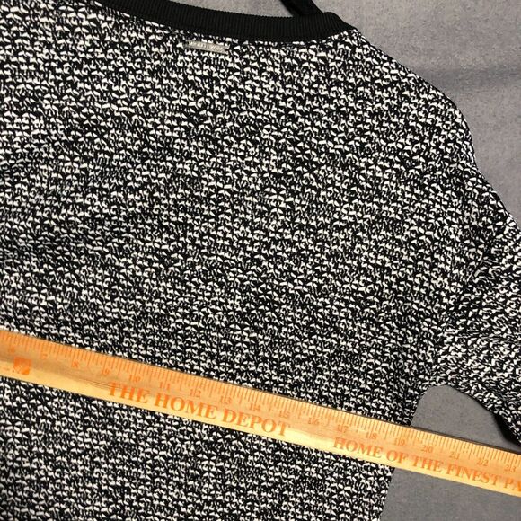 michael kors womens sweater small s black white printed crew neck mk spots s13 - Picture 12 of 13